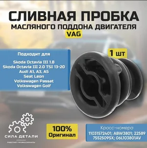 Пробка сливная масляного поддона OEM 06L103801D VAG — 06L103801D
