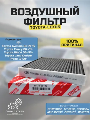 Фильтр салона Toyota Land Cruiser Prado IV 09-, Avensis III 09-15, Camry 06-,11-, RAV 4 06-,13-Toyota/Lexus OEM: 8713950100 — 8713950100