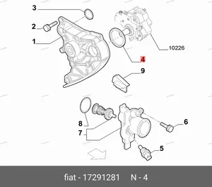 Прокладка (кольцо) водяного насоса, большое 17291281 FIAT — 17291281