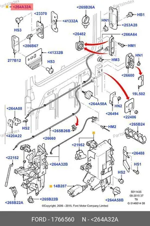 Замок двери сдвижной в сборе Ford Transit 11-321-050 1766560 FASE — 11-321-050 1766560