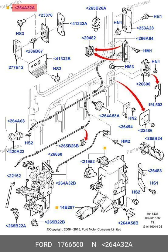 Замок двери сдвижной в сборе Ford Transit 11-321-050 1766560 FASE — 11-321-050 1766560