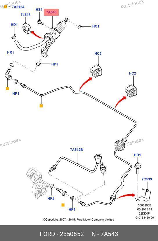 Главный цилиндр сцепления 155 л/с CC11 7A543 BA N — FORD 2350852 — 2350852