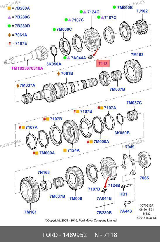 Подшипник кпп втор.вал н/о МТ82 (ТТ9, TR > 14) — FORD 1489952 — 1489952