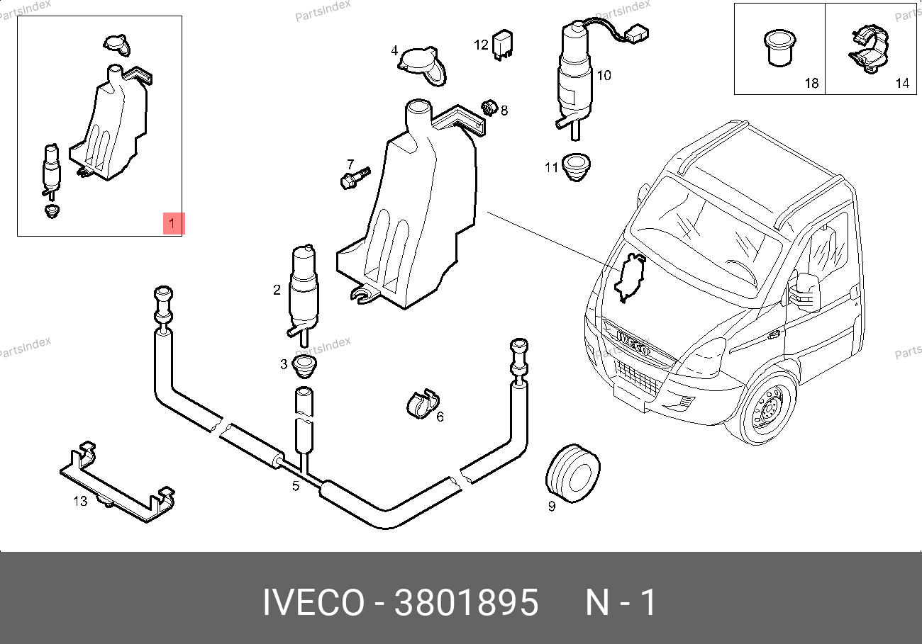 Бачок стеклоомывателя — IVECO 3801895 — 3801895
