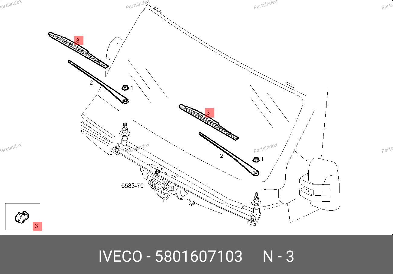 Щетка стеклоочистителя (1 шт.) — IVECO 5801607103 — 5801607103