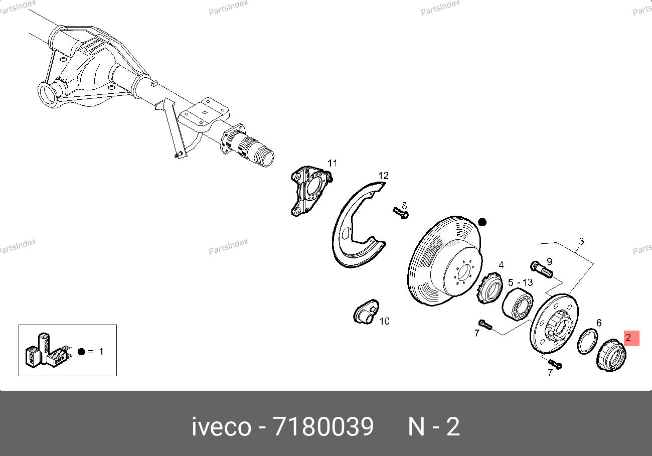 Гайка задней ступицы — IVECO 7180039 — 7180039
