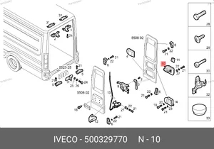Замок сдвижной и задней двери 500329770 IVECO — 500329770