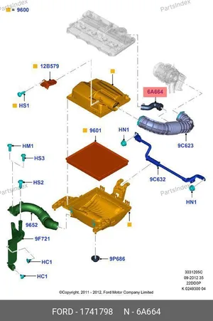 Трубка картерных газов 1741798 FORD — 1741798
