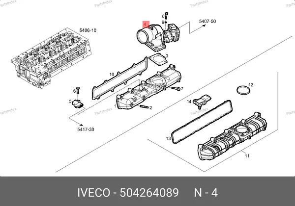 Дроссельная заслонка в сборе 3.0 Daily 504264089 IVECO — 504264089