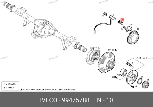 Втулка крепления датчика ABS 99475788 IVECO — 99475788