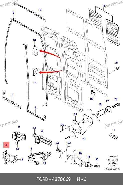 Петля задней двери нижняя (левая) низкая крыша YC15 V429A15 AJ — FASE 11-328-005 4870669 — 11-328-005 4870669