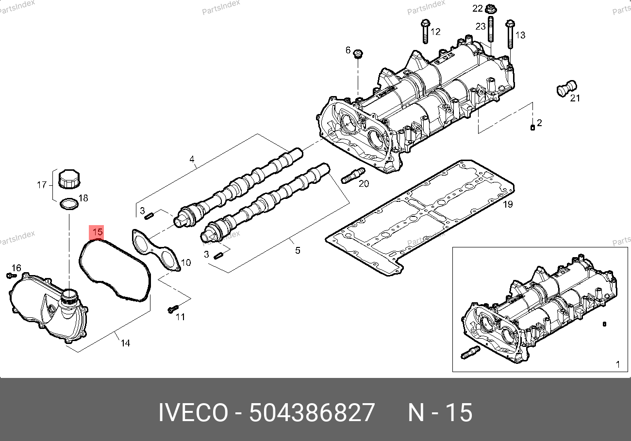 Прокладка передней крышки распредвалов (3.0) — IVECO 504386827 — 504386827