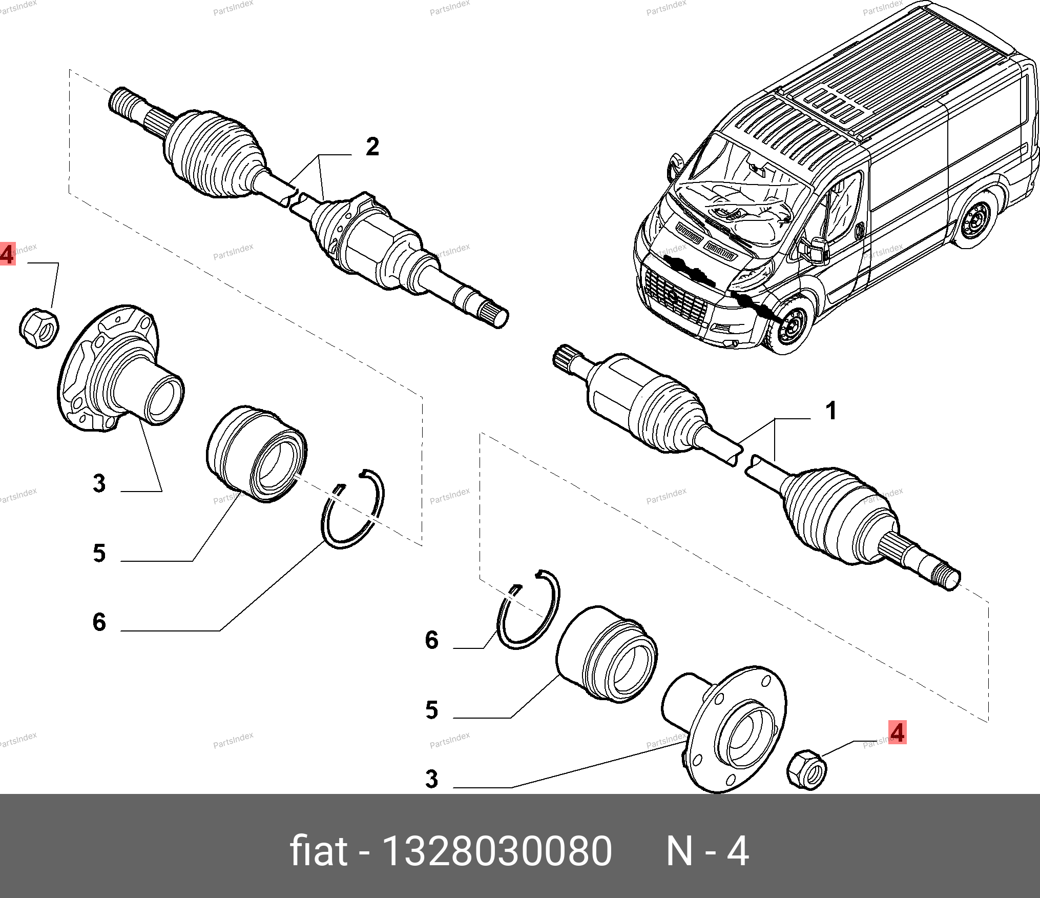 Гайка передней ступицы — FIAT 1328030080 — 1328030080