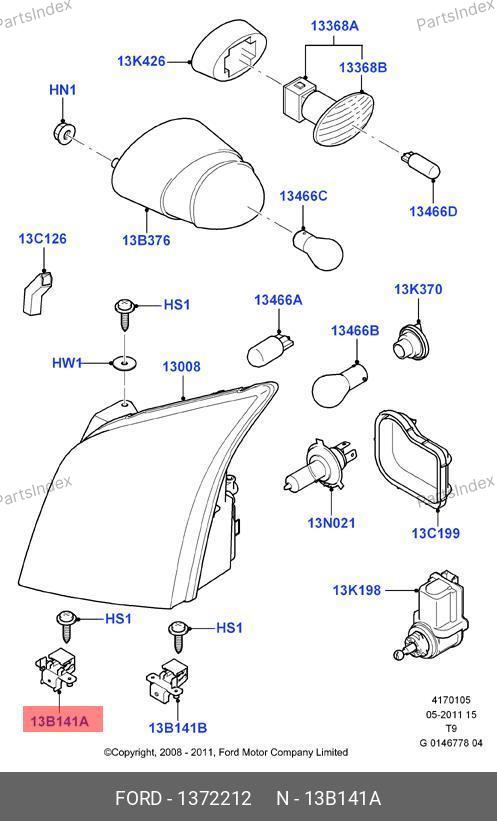 Кронштейн фары внутрений 6C11 13132 AB — FORD 1372212 — 1372212