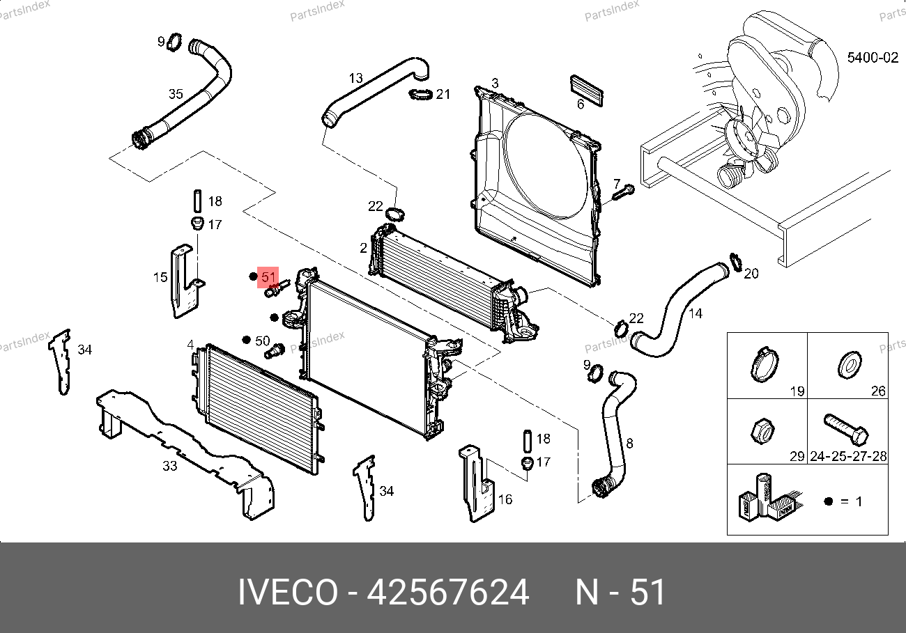 Штуцер радиатора — IVECO 42567624 — 42567624