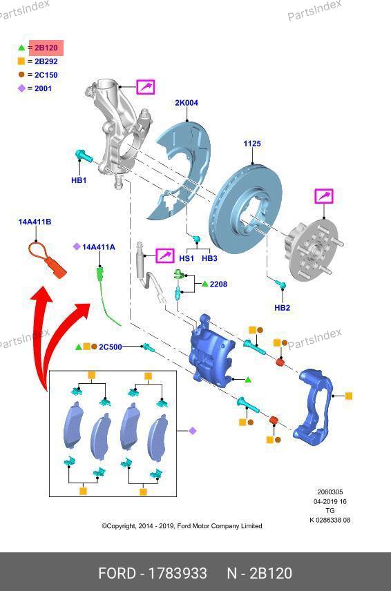 Суппорт передний левый Tr14- FWD R15 BK21 2B302 BA — FORD 1783933 2332697 — 1783933 2332697