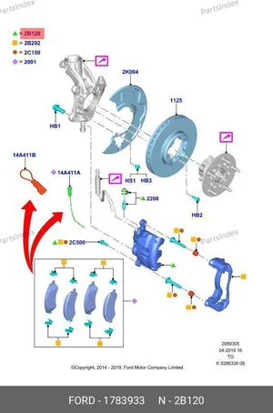 Суппорт передний левый Tr14- FWD R15 — Ford 1783933 2332697 — 1783933 2332697