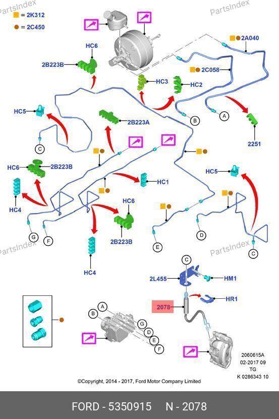 Шланг тормозной передний Tr14- CK41 2078 BA — TIES F 0446 5350915 — F 0446 5350915