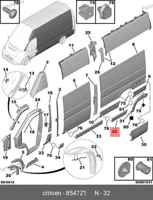 Молдинг боковой перед задней аркой, левый — SAMPART SMP 8547.Z1 — SMP 8547.Z1