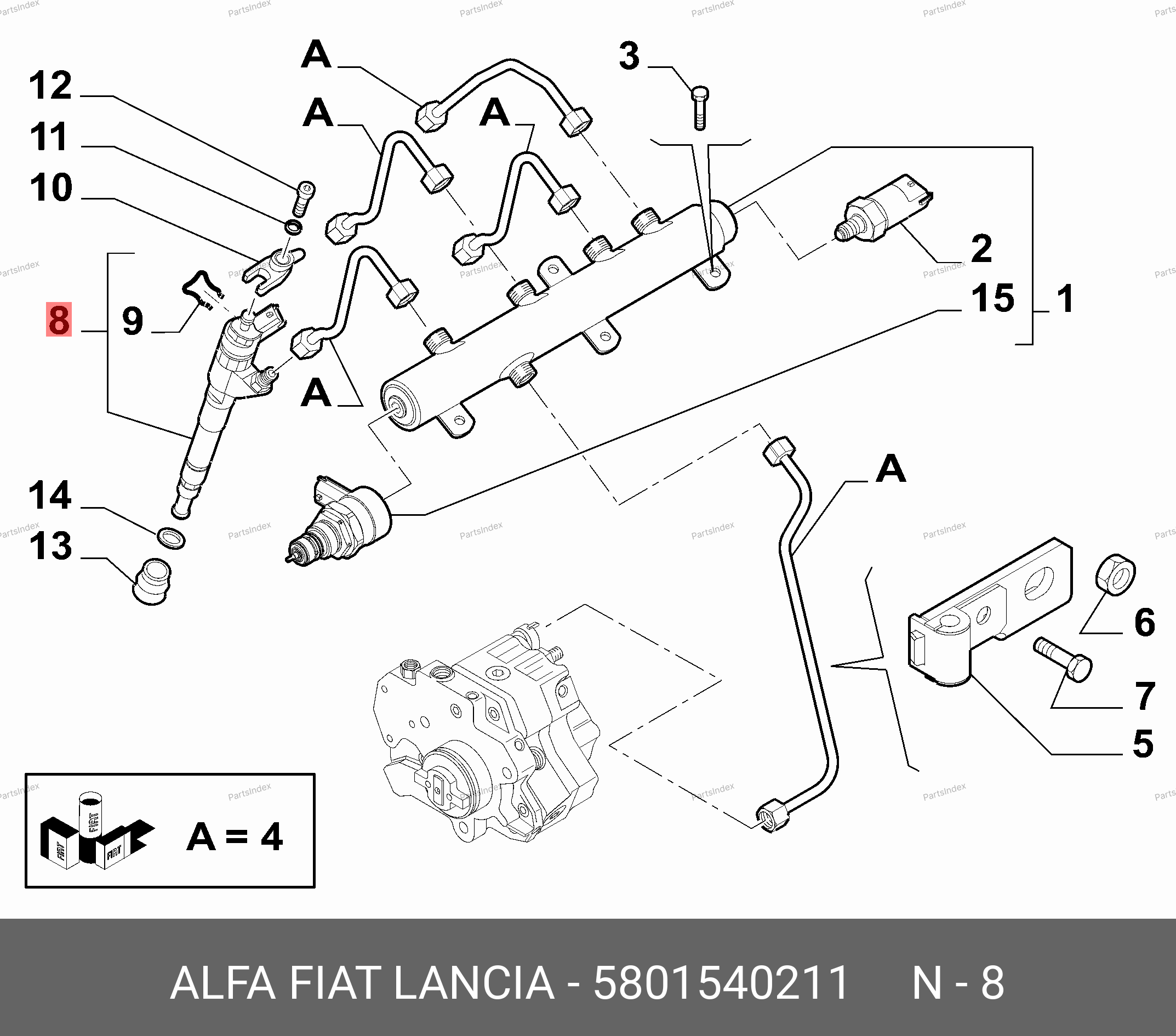 Форсунка топливная (3.0) — FIAT 5801540211 — 5801540211