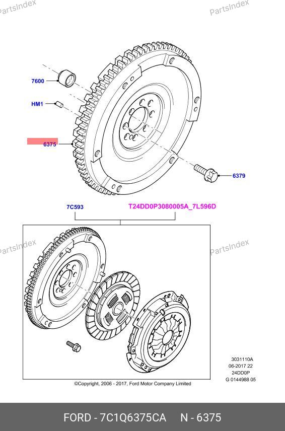 Маховик одномассовый — FORD 7C1Q 6375 CA — 7C1Q 6375 CA
