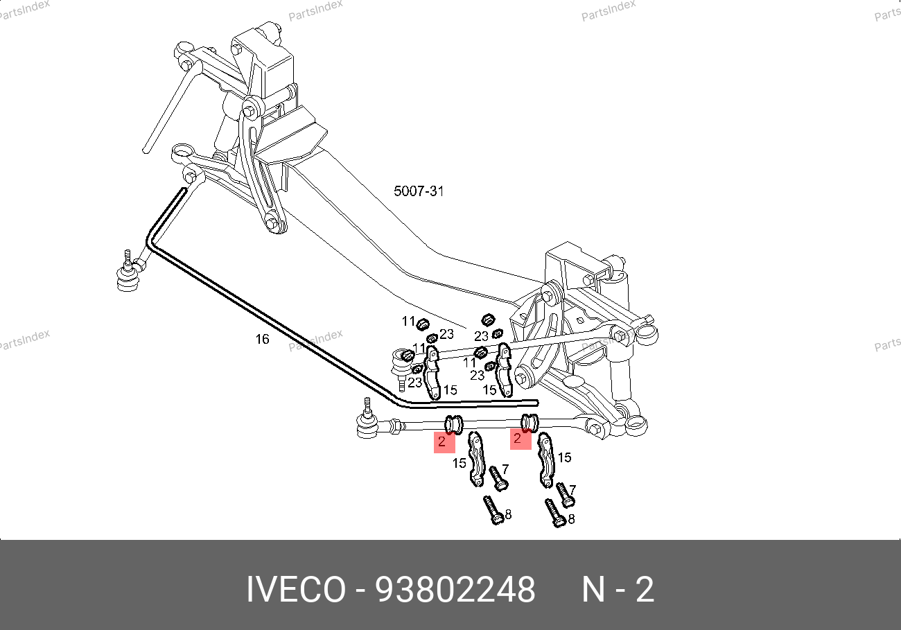 Втулка (сайлентблок) переднего стабилизатора — IVECO 93802248 — 93802248