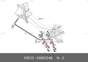 Втулка (сайлентблок) переднего стабилизатора 93802248 IVECO — 93802248