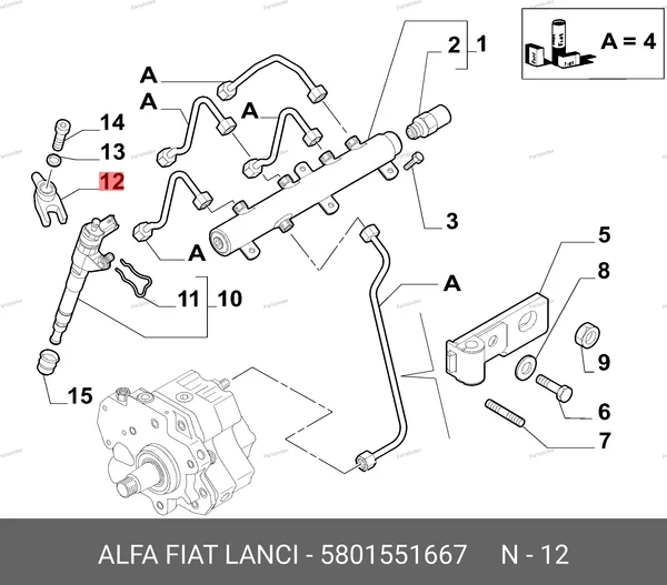 Скоба крепления топливной форсунки Fiat Ducato 5801551667 FIAT — 5801551667