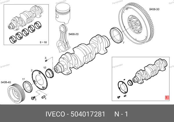 Коленвал Fiat Ducato (2,3) (следы легкой ржавчины, под полировку) — Iveco 504017281(следы ржавчины) — 504017281(следы ржавчины)