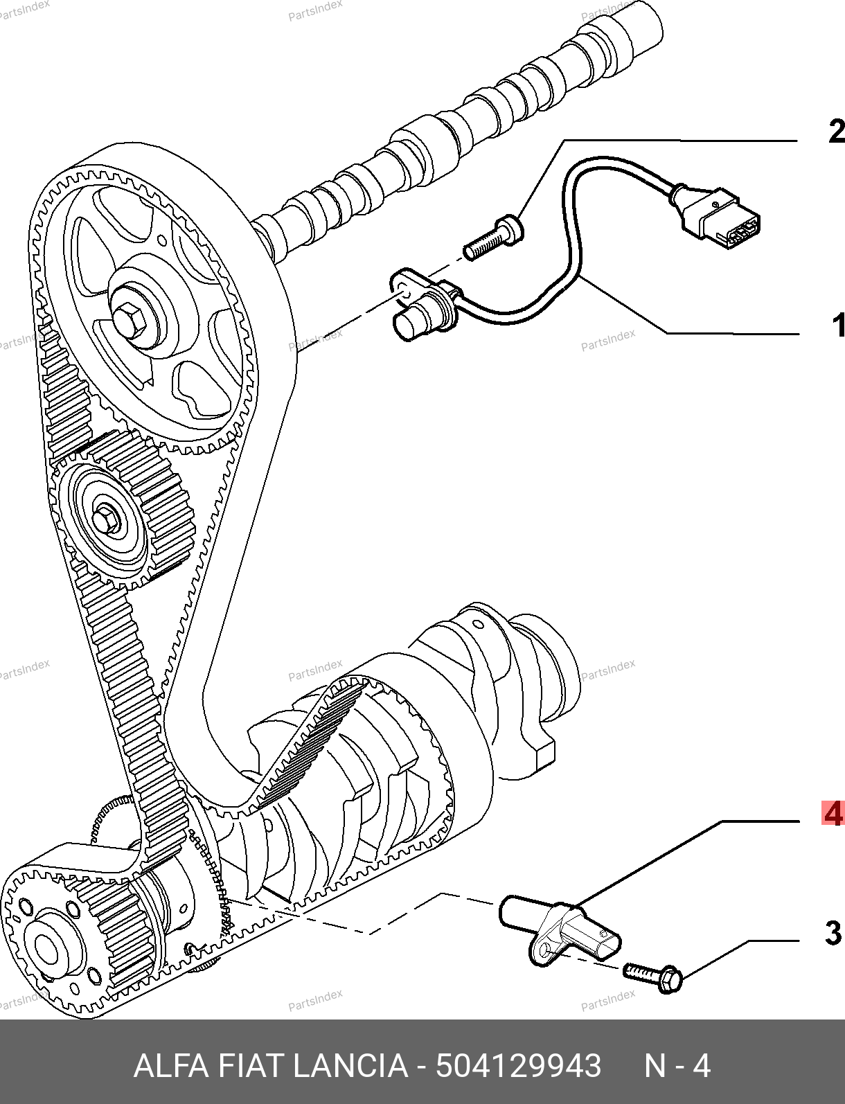 Датчик положения коленвала — FIAT 504129943 — 504129943