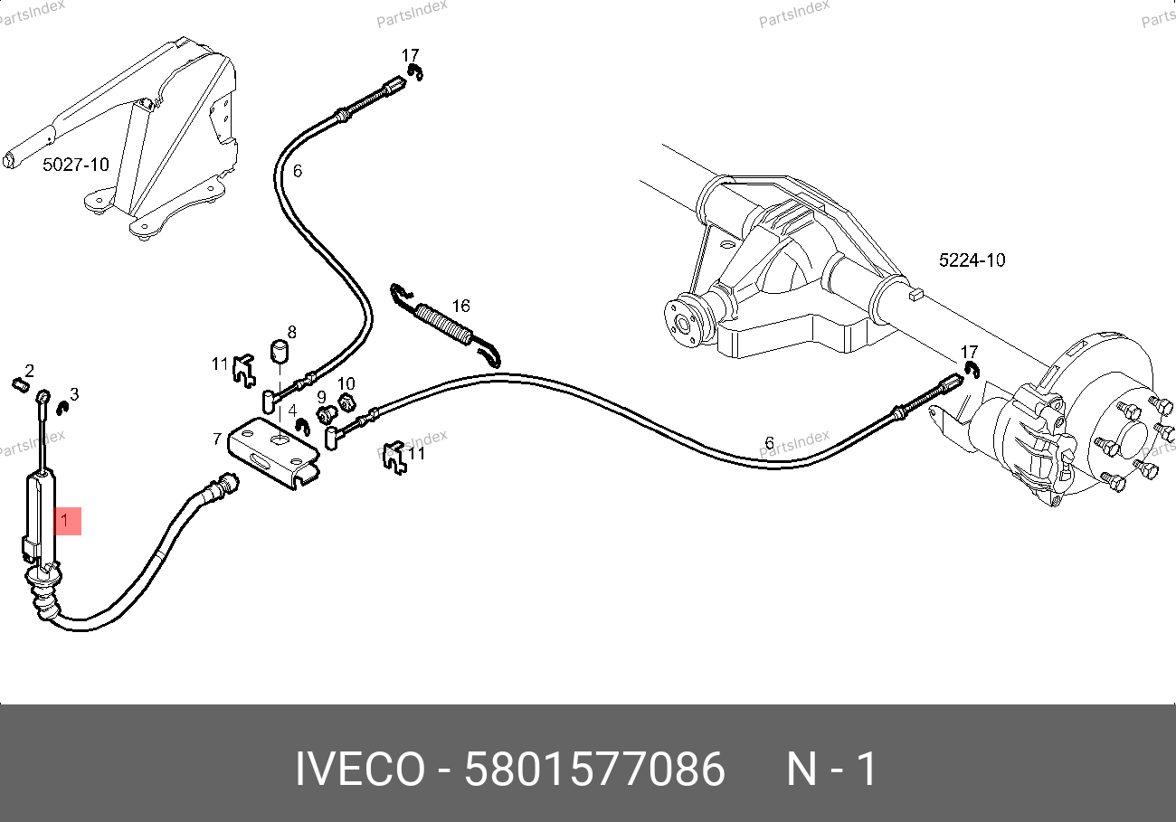 Трос ручника передний (L=2680 mm) — IVECO 5801577086 — 5801577086