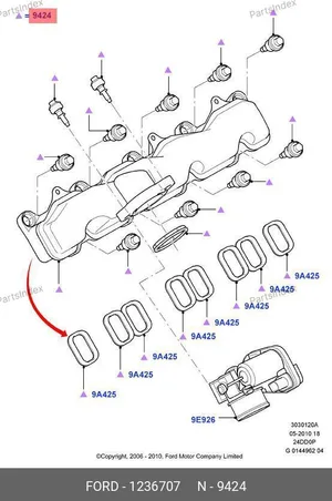 Коллектор впускной Ford Transit 1236707 JMC — 1236707