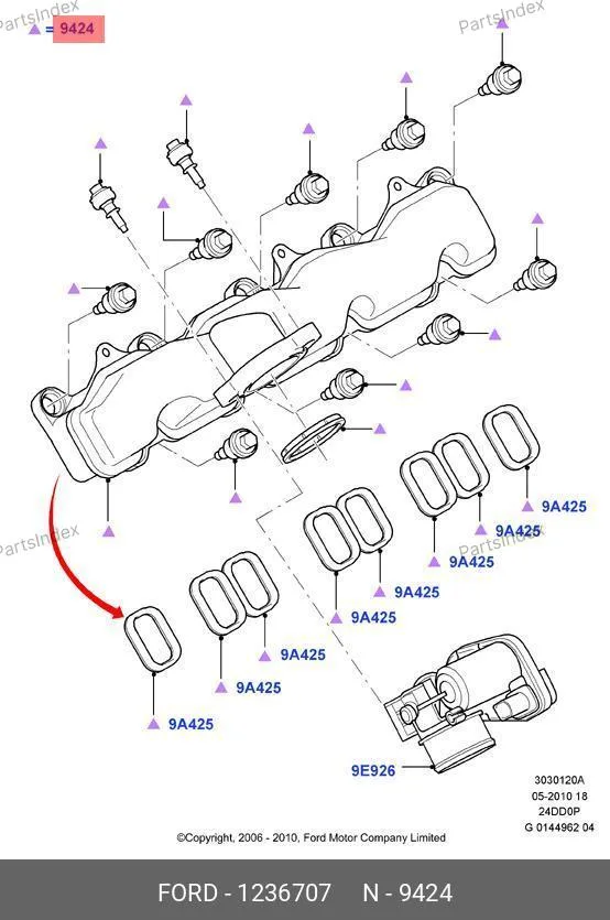 Коллектор впускной Ford Transit 1236707 JMC — 1236707