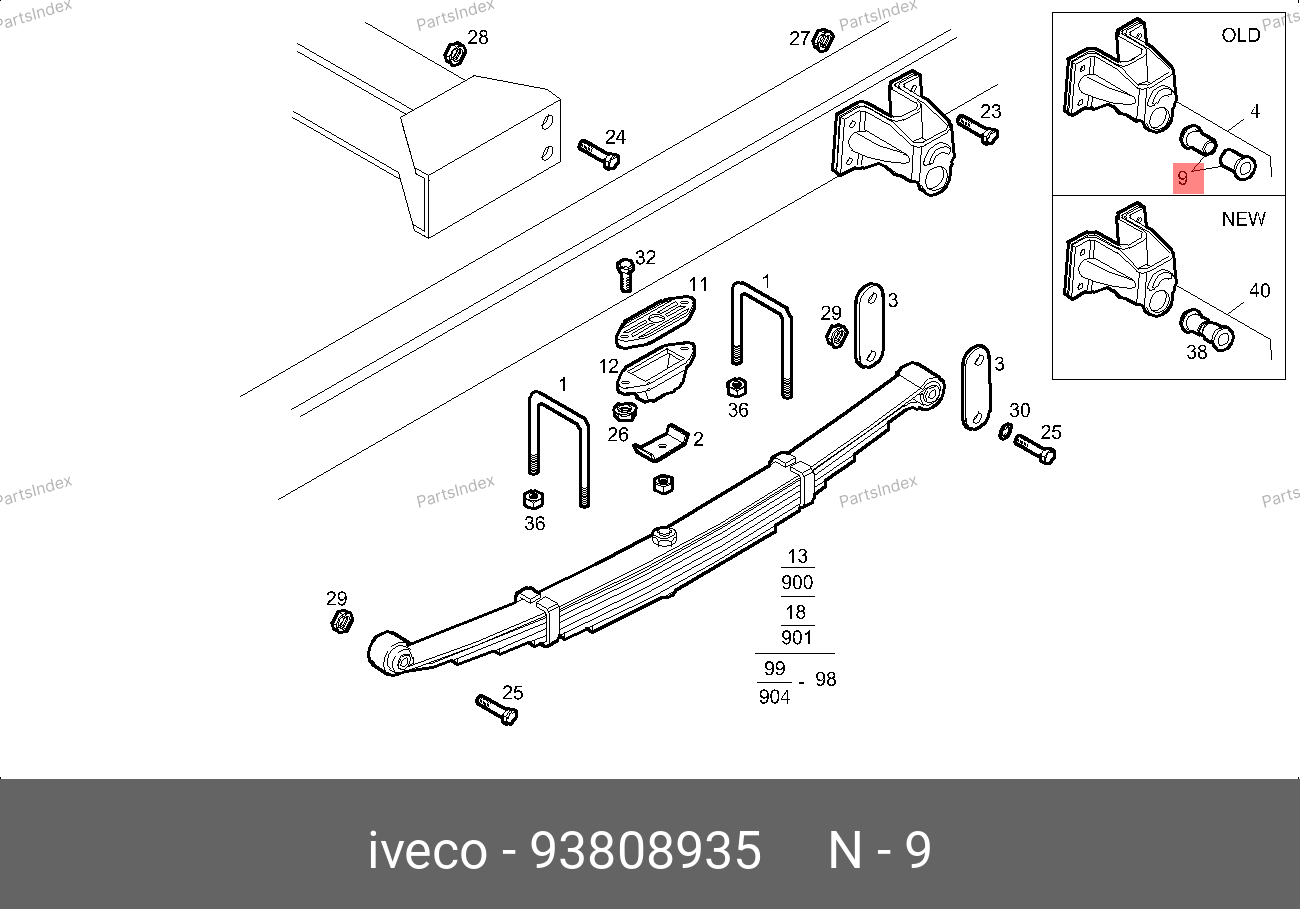 Сайлентблок рессоры задний 35C17 — IVECO 93808935 — 93808935