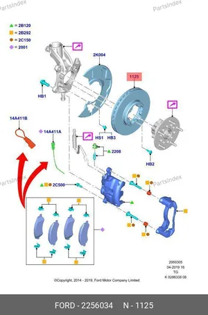 Диск тормозной передний Tr14 d308 mm (полный привод) BK21 1125 A1D — Ford 2256034 — 2256034