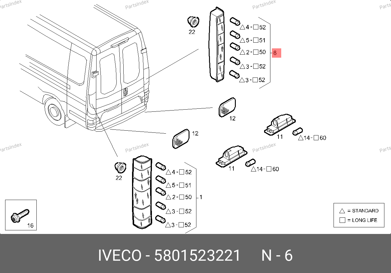 Фонарь задний правый — IVECO 5801523221 — 5801523221