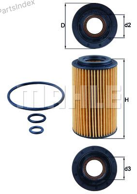 Фильтр масляный MAHLE OX1537D2 — OX1537D2