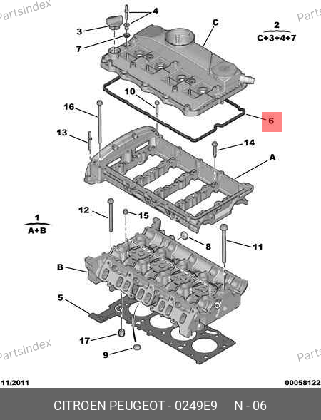 Прокладка клапанной крышки (Евро-4) — PEUGEOT / CITROËN 0249.E9 — 0249.E9