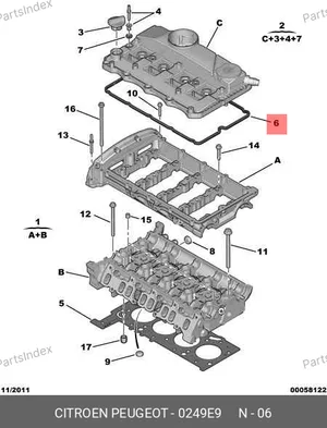 Прокладка клапанной крышки (Евро-4) — Peugeot / CITROËN 0249.E9 — 0249.E9