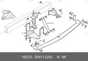 Сайлентблок рессоры задний 35с-50с (к-кт: втулка (палец) + 2 половинки) 504112265 IVECO — 504112265