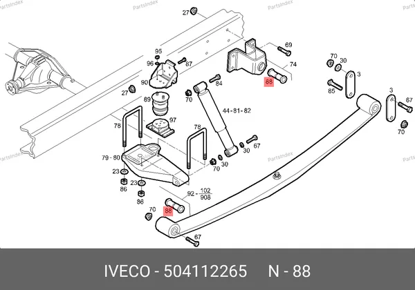 Сайлентблок рессоры 35C-50С Daily (задний) 504112265 IVECO — 504112265