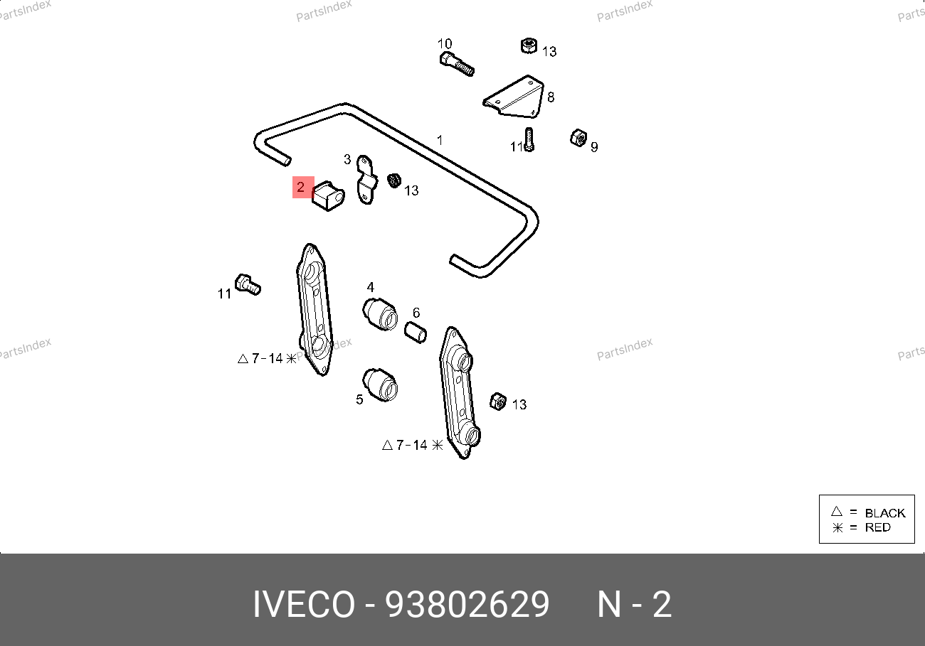 Втулка стабилизатора задняя 50c15 — IVECO 93802629 — 93802629