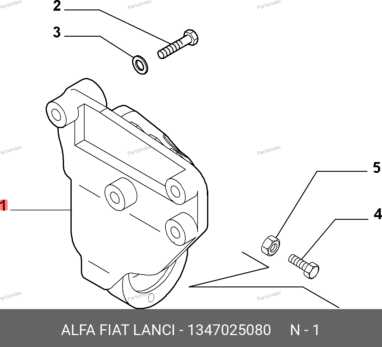 Опора приводного вала — FIAT 1347025080 — 1347025080