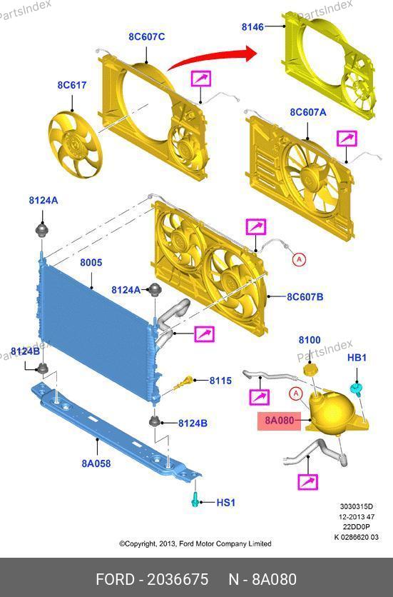 Бачок расширительный системы охлаждения TR > 14 BK21-8K218AH — FORD 2036675 — 2036675