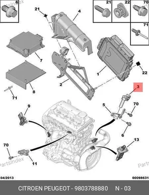 Датчик коленвала (Евро-5) (FoMoCo, без упаковки) — Ford 9803788880 (F) — 9803788880 (F)