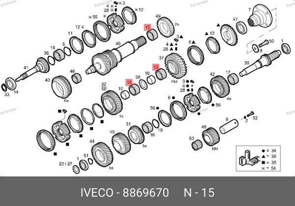 Подшипник КПП Daily (Промежуточного вала,роликовый 6ступ.кпп) 8869670 IVECO — 8869670