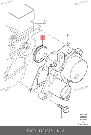 Прокладка вакуумного насоса Ford Transit (кольцо) 1794375 457018 JMC — 1794375 457018