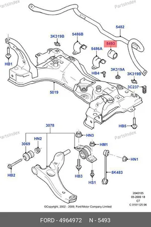 Втулка стабилизатора Коннект Ford Transit Connect 4964972 ECEM — 4964972