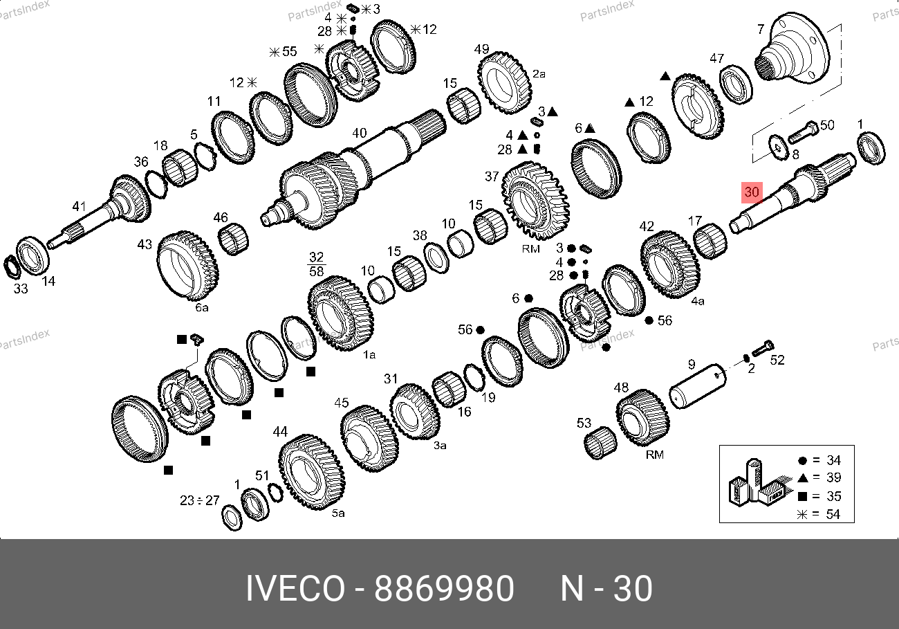 Вал КПП промежуточный — IVECO 8869980 — 8869980