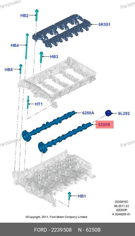 Распредвал впускной (Евро-4/5) — FORD 2239508 — 2239508